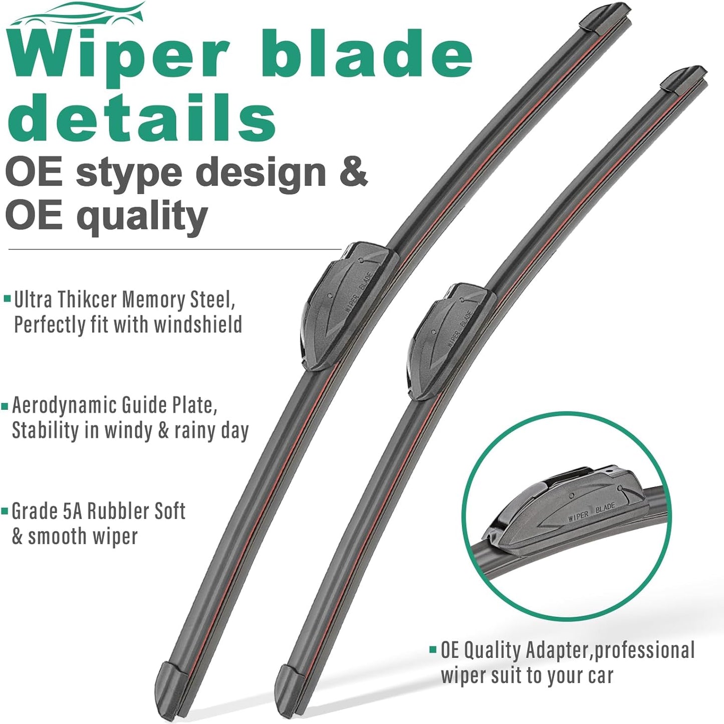 16" 16" 12" Windshield Wiper Blades Replacement for Jeep Wrangler JL 2018 2019 2020 2021 2022 2023 Premium All Weather Front Rear Wipers Set - OEM Quality (Pack of 3)