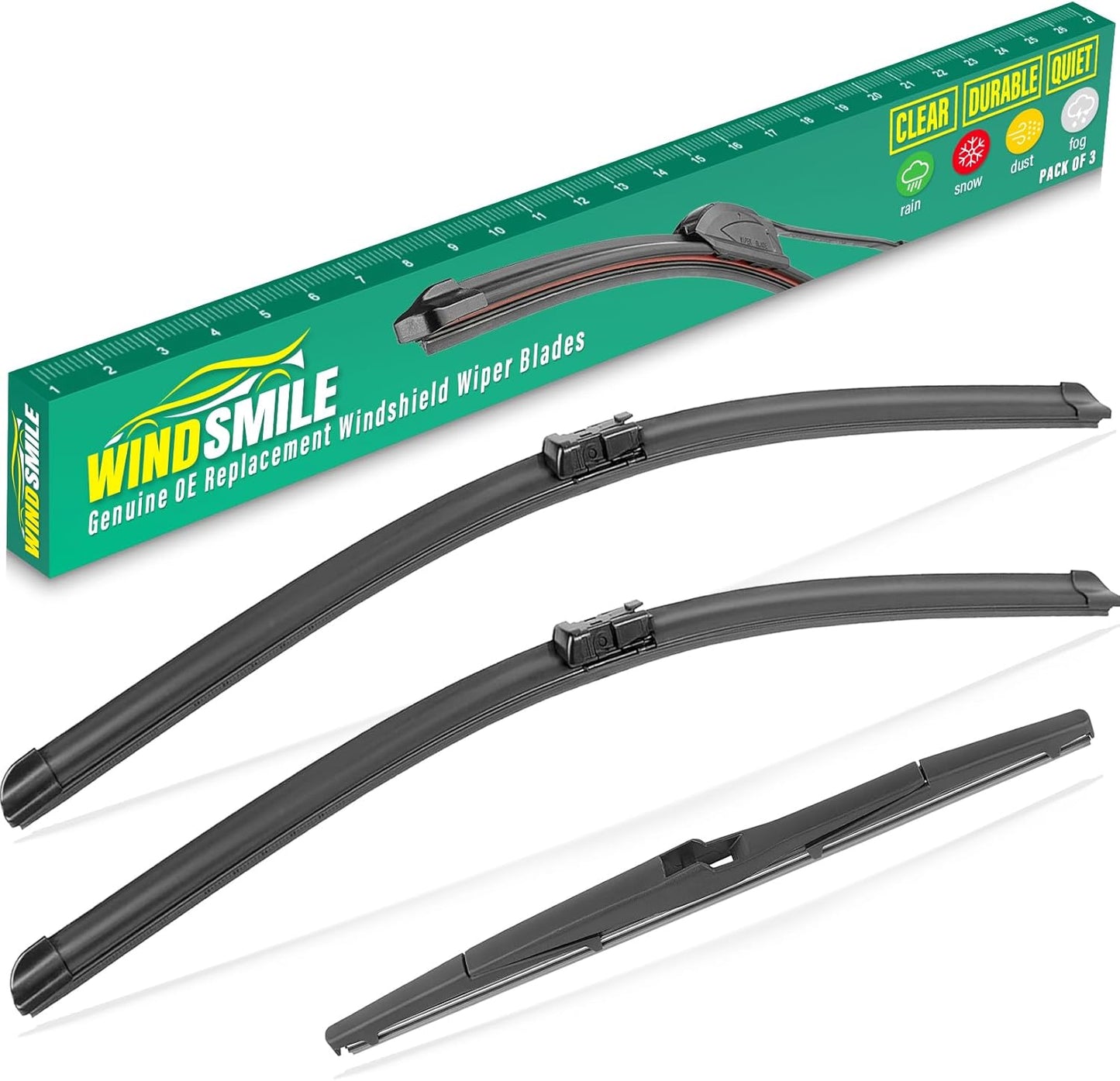 26" 20" 16" Windshield Wiper Blades Replacement for Lexus RX350 RX450h 2016 2017 2018 2019 2020 2021 2022 RX 350 450h Premium All Weather Front Rear Wipers Set - OEM Quality (Pack of 3)