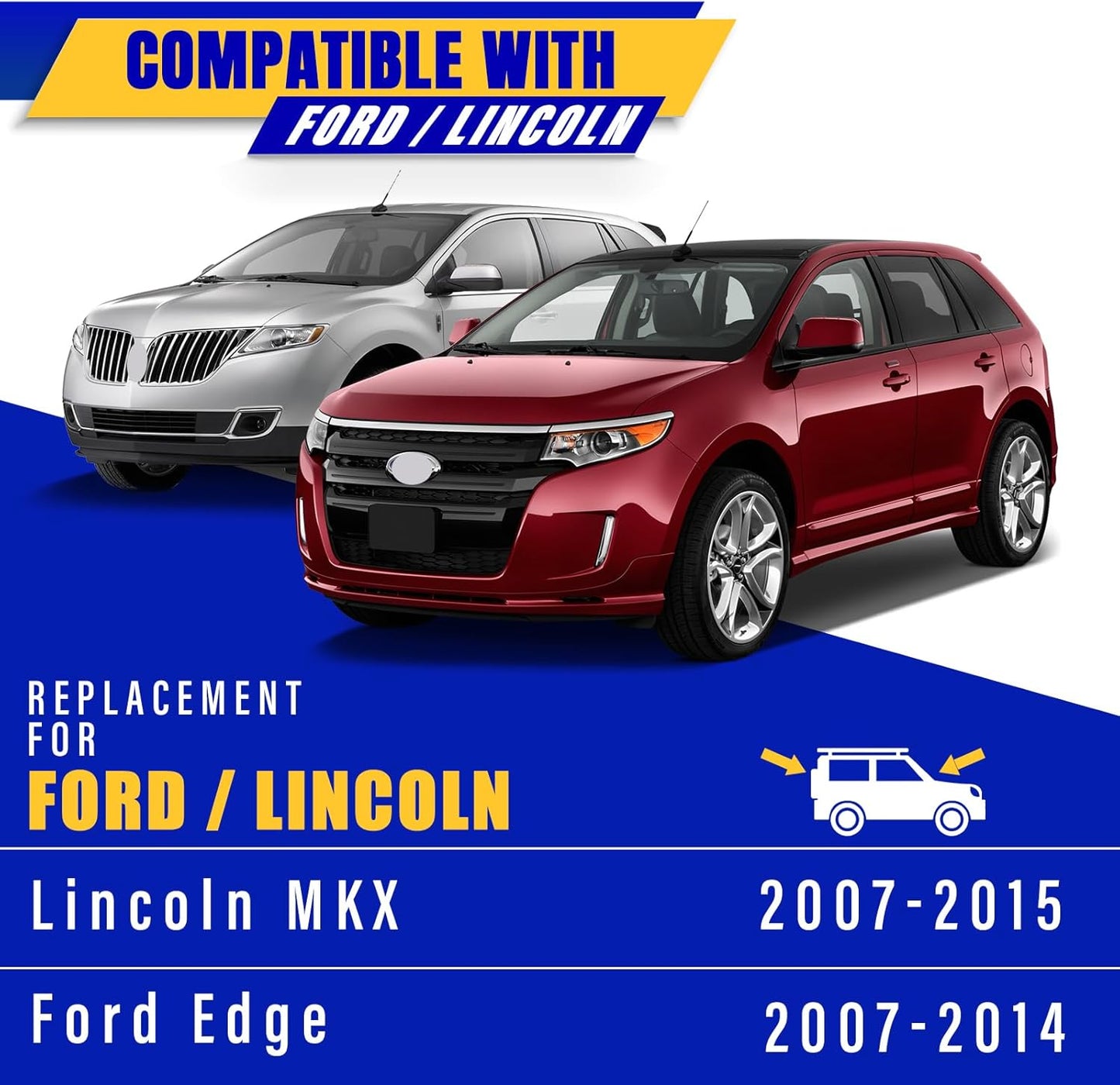 3 wipers Replacement for 2007-2014 Ford Edge/2007-2015 Lincoln MKX, Windshield Wiper Blades Original Equipment Replacement - 26"/20"/14" (Set of 3) U/J HOOK