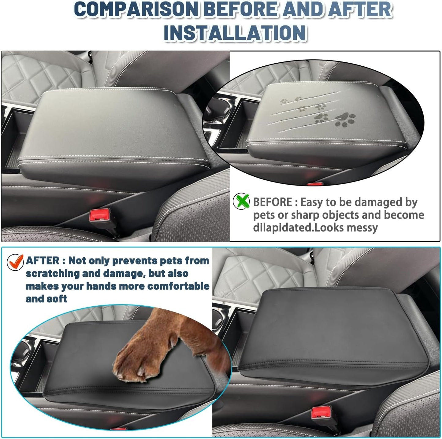 2024 Atlas Cross Sport Armrest Cover for Volkswagen Atlas 2025 Accessories Center Console Cover 2024 Atlas Armrest Cover Protector Compatible with 2024 2025 VW Volkswagen Atlas Cross Sport/SE/SEL