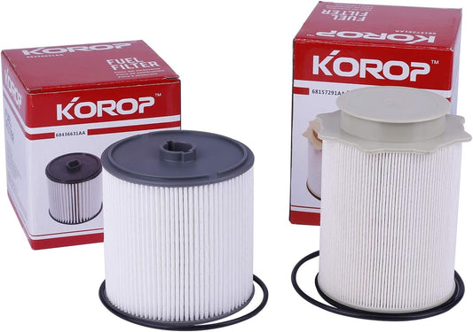 6.7 Cummins Fuel Filter Water Separator Set Fits for 2019 2020 2021 2022 2023 2024 Dodge Ram 2500 3500 4500 5500 6.7L Diesel Turbo Engines, Replaces# 68157291AA and 68436631AA