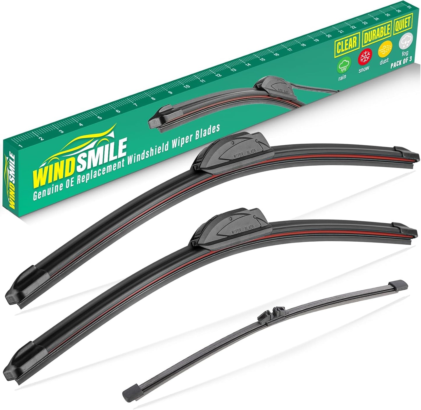 22" 22" 11" Windshield Wiper Blades Replacement for Ford Expedition 2018 2019 2020 2021 2022 2023 Premium All Weather Front Rear Wipers Set - OEM Quality (Pack of 3)