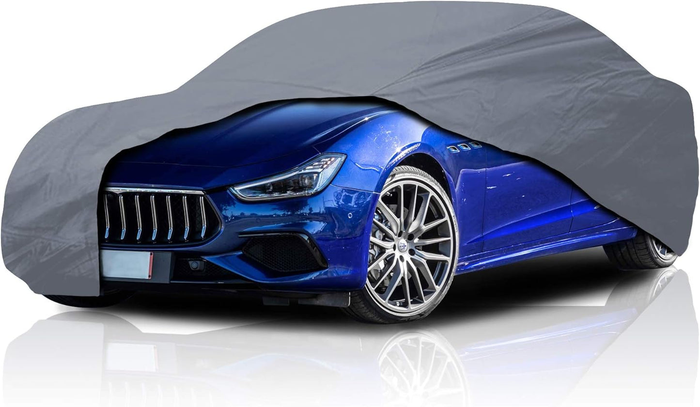 5 Layer Car Cover for Cadillac STS 2005-2011 Sedan 4-Door Semi Custom Fit Scratch Protection Windproof Snow-Proof Dust-Proof Full Coverage