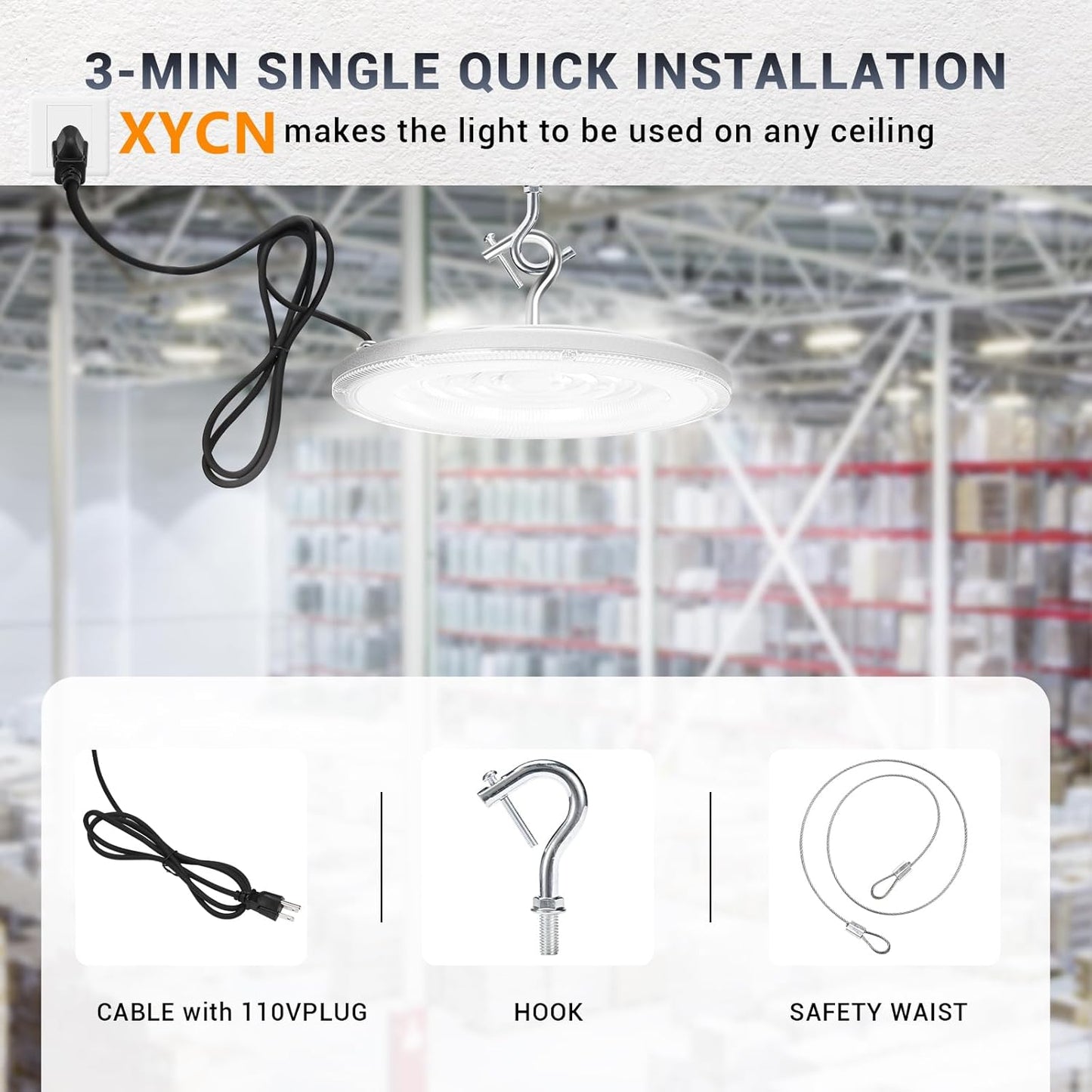 10 Pack 150W UFO Led High Bay Light,120VAC,5000K Daylight Commercial Bay Lighting,IP66 Waterproof,21050LM,650W MH/HPS with Plug Area Lighting for Warehouse/Shop/Workshop/Barn/Gym/Factory