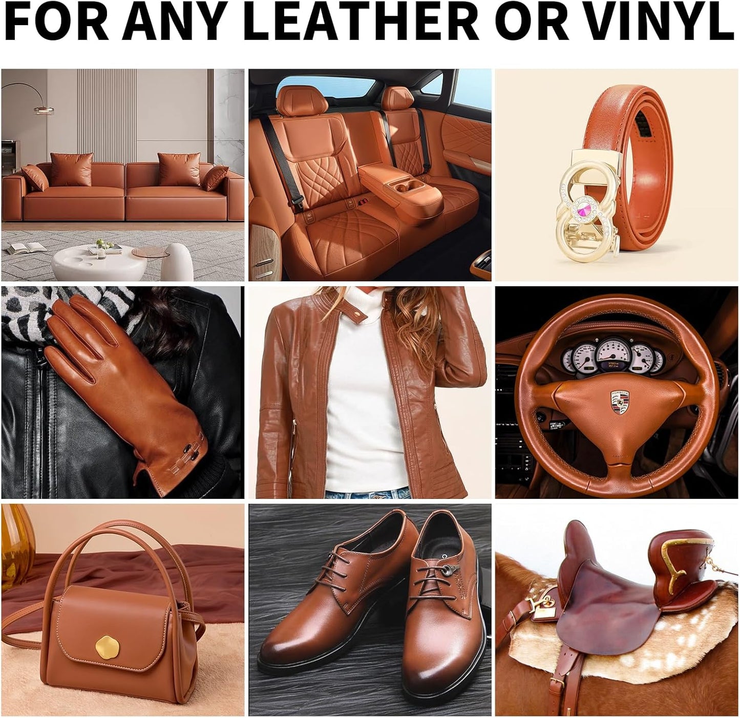 8.5oz Leather Recoloring Balm with 100ml Mink Oil,Light Brown Leather Repair kit for Furniture and Car Interior,Leather Couch Scratch Repair,Leather Dye Paint,Mink Oil for Leather