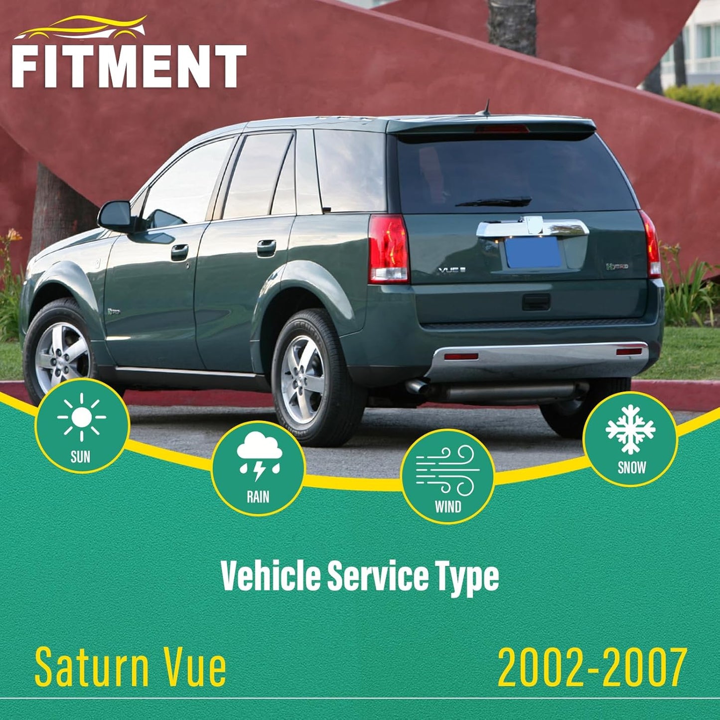 24" 19" 10" Windshield Wiper Blades Replacement for Saturn Vue 2002 2003 2004 2005 2006 2007 Premium All Weather Front Rear Wipers Set - OEM Quality (Pack of 3)