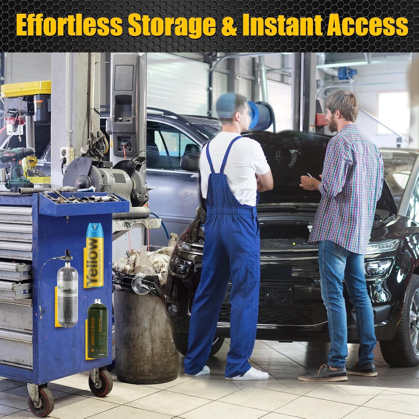 4 Pcs Magnetic Aerosol Spray Can Holder,Powerful Magnet Toolbox Bottle Holder, Spray Can Wall Mount Organizer Paint Can Bottle Rack for Garage,Toolbox, Workspace