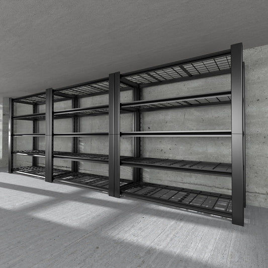 5-Tier Heavy Duty Garage Shelving Unit with Wire Shelves,3000 LBS Capacity Metal Storage Rack 76"H x 60"W x 24"D,Adjustable Boltless Steel Shelves for Garage,Basement,Pantry,Warehouse.3 Pack