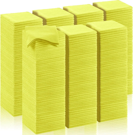 200 Pcs Microfiber Cleaning Cloth 16x16 Inch Microfiber Towels for Car Ultra Absorbent Cleaning Rags Reusable Lint Free Streak Free Detailing Towel for Car Washing Drying Dusting (Yellow)