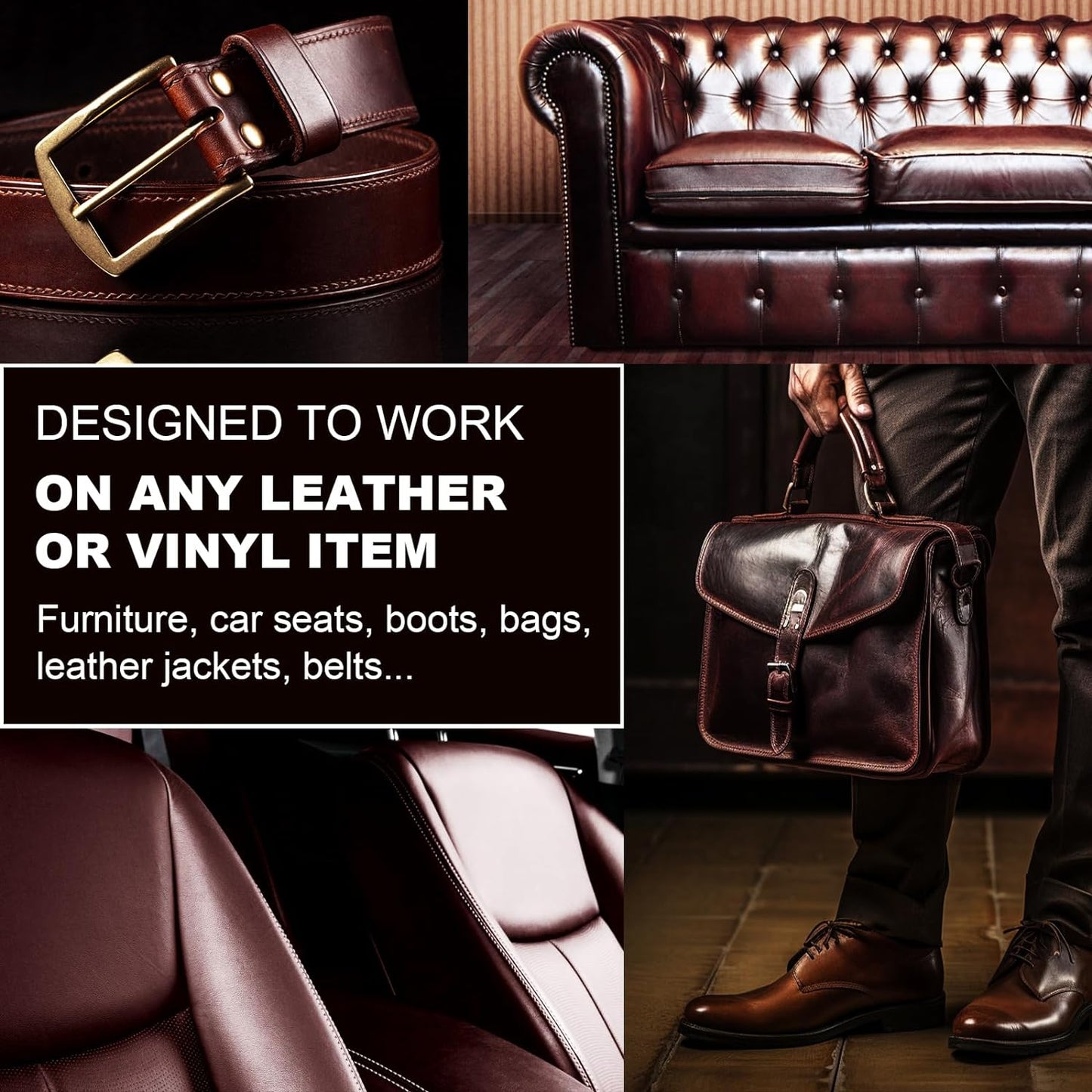 12oz Leather Recoloring Balm & 3.4oz Mink Oil Leather Conditioner kit,White Leather Color Repair Kits for Couches, Leather Couch Paint Scratch Repair for Furniture Car Sofa Shoes Leather Dye