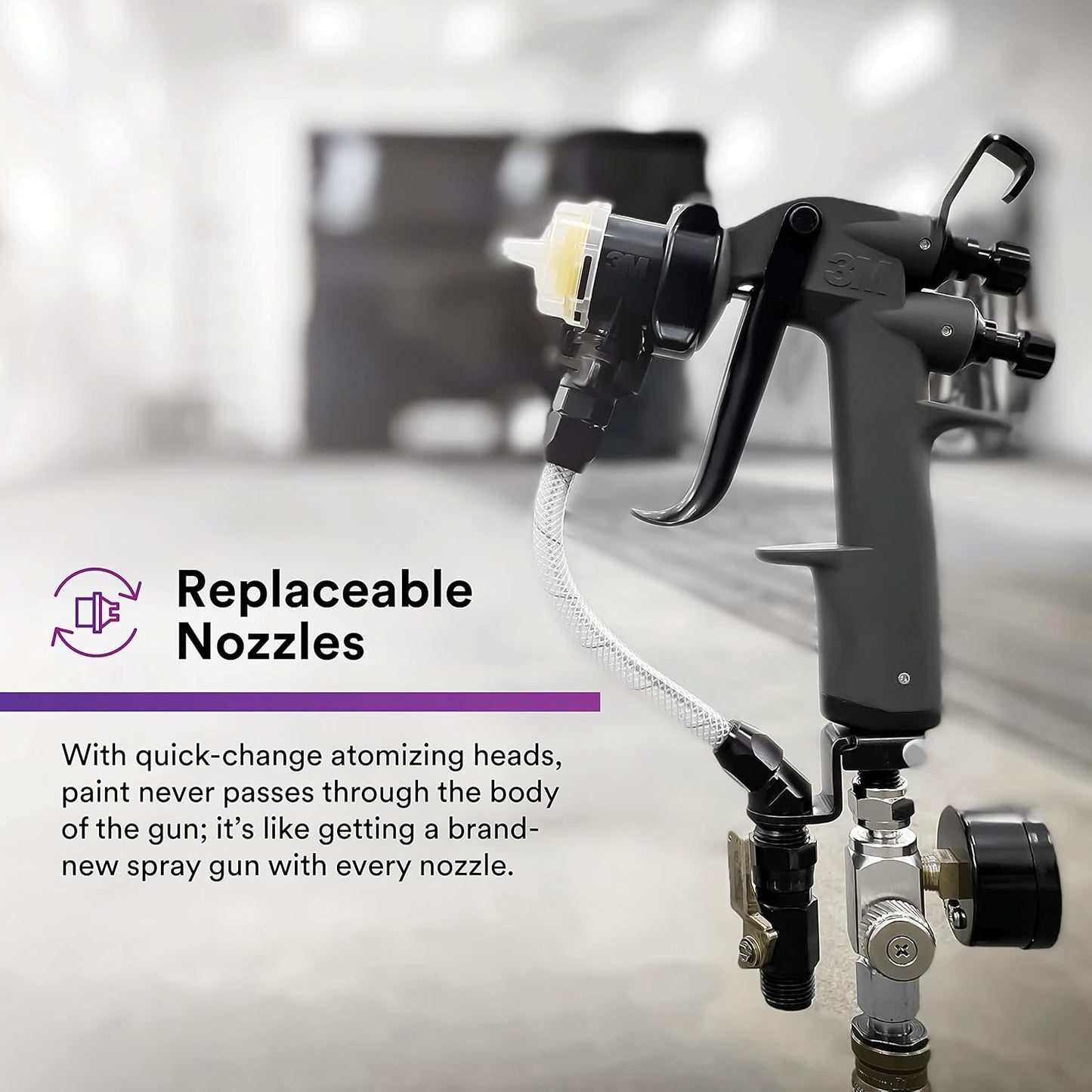 3M Performance Pressure HVLP Atomizing Head Refill Kit, 26811, Size 1.1, Yellow, for use Performance Industrial Spray Gun, 10 Pack