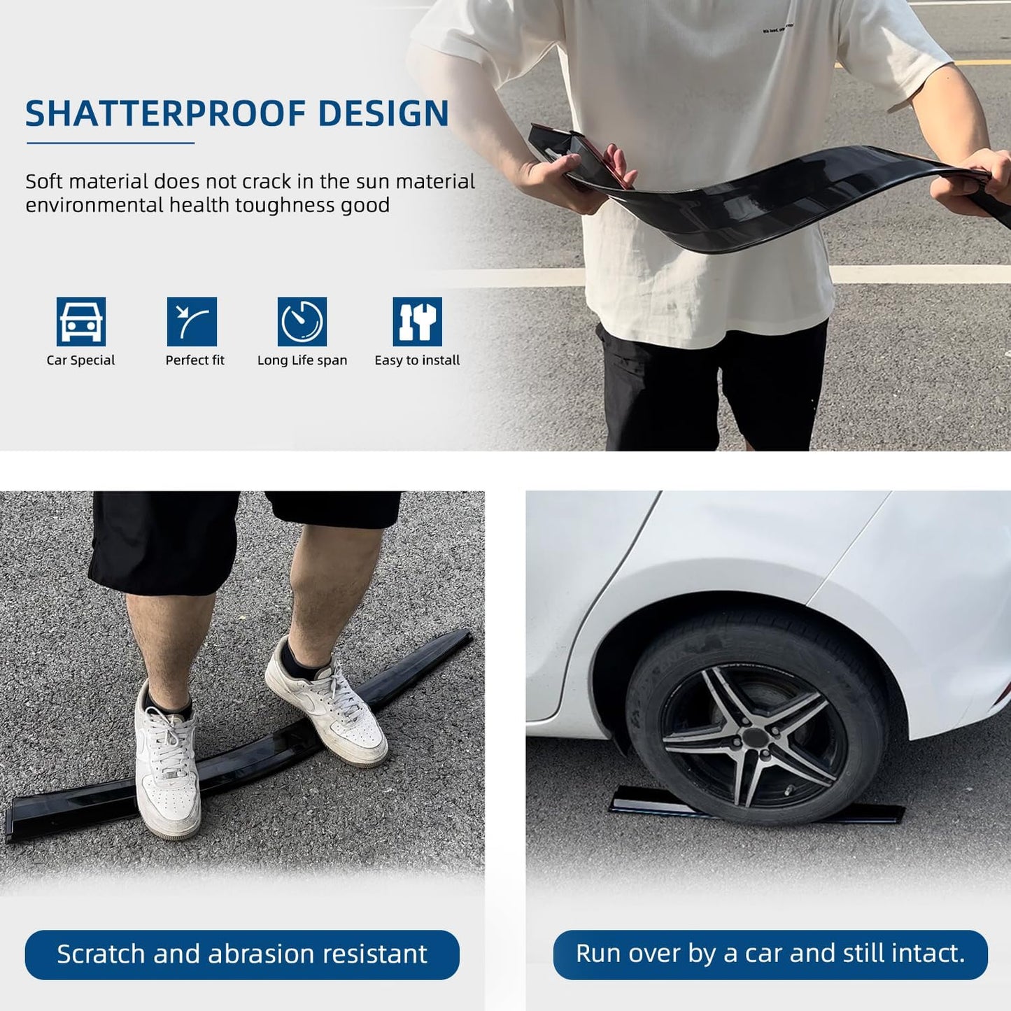 4pcs Front+Rear Smoke Sun/Rain Guard Outside Mount Tape-On Window Visors Compatible with 07-14 Edge 07-15 MKX