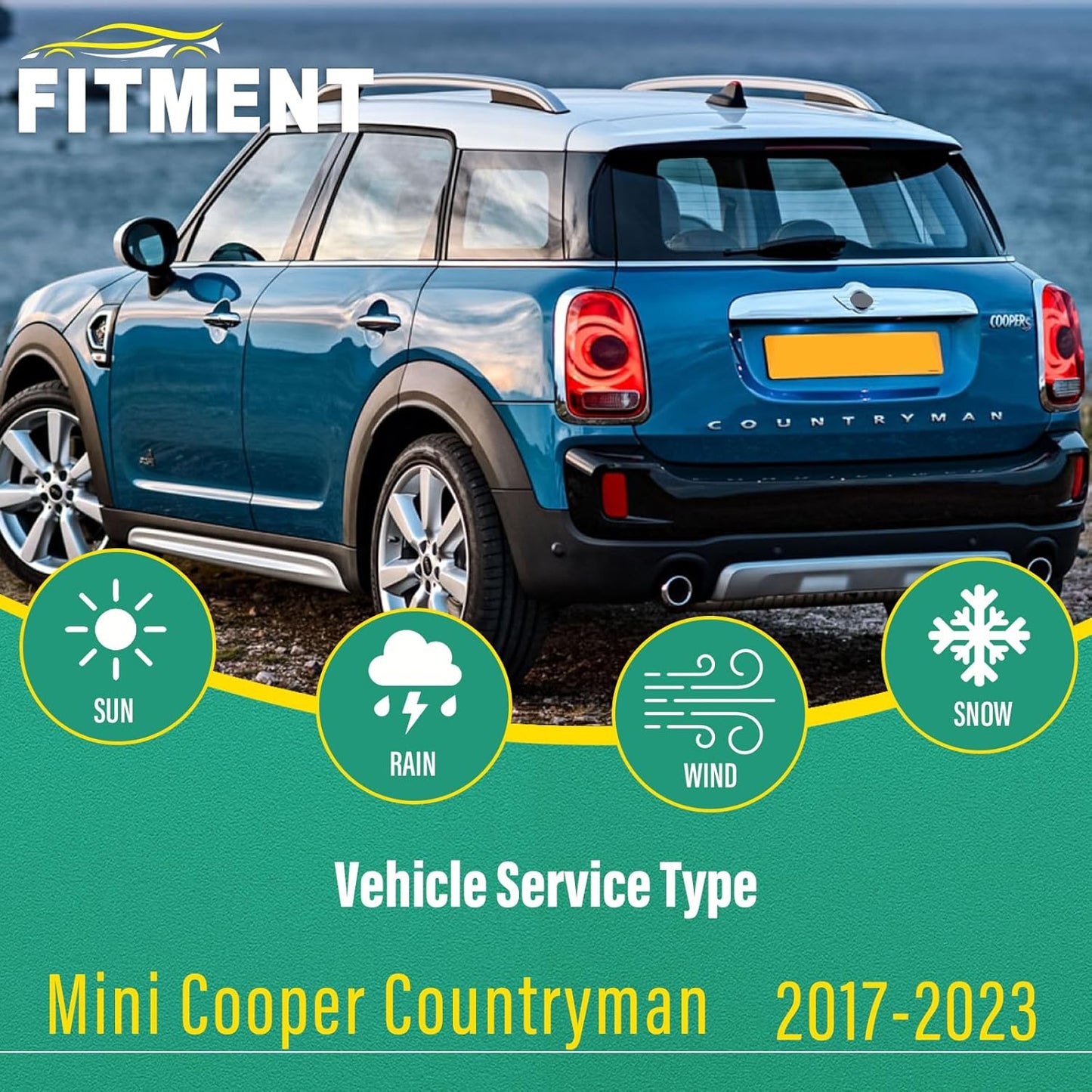 23" 21" 10" Windshield Wiper Blades Replacement for Mini Cooper Countryman 2017 2018 2019 2020 2021 2022 2023 BMW Mini Country Man SUV F60 Premium Front Rear Wipers Set - OEM Quality (Pack of 3)