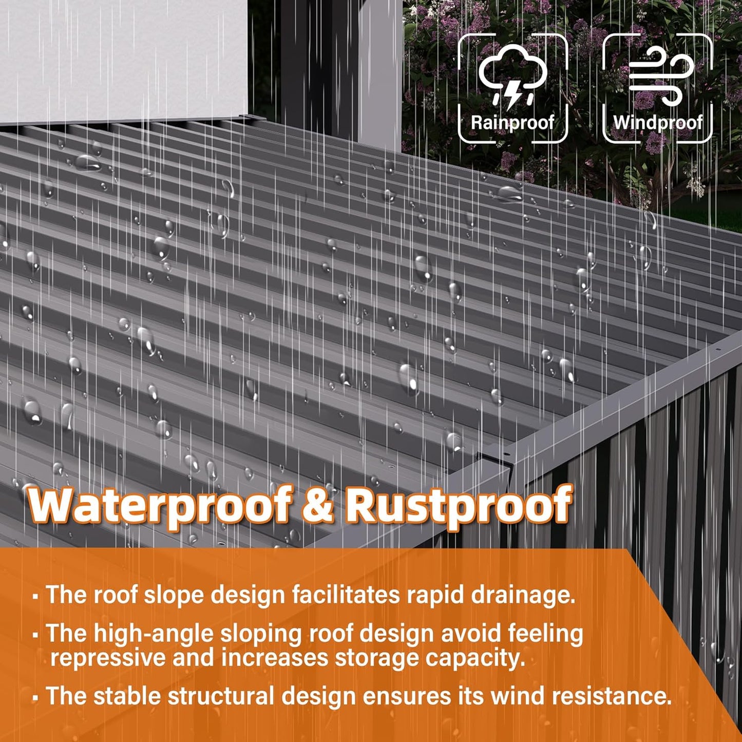 4 x 9 FT Metal Outdoor Storage Shed w/Lockable Door, Lean to Storage Sheds with Clear Window and Air Vents, All Weather Waterproof Garden Tool House for Backyard, Patio, Lawn, Gray