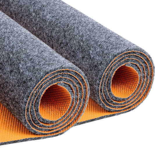 2-pc 64 X 32 Inch Heavy Duty Oil Spill Mat, 6.5mm Thickened Garage Floor Mat for Under Car, 1/4" Waterproof Rubber Backing Absorbs Oil Quickly, Washable, Reusable, Durable, Non-Slip