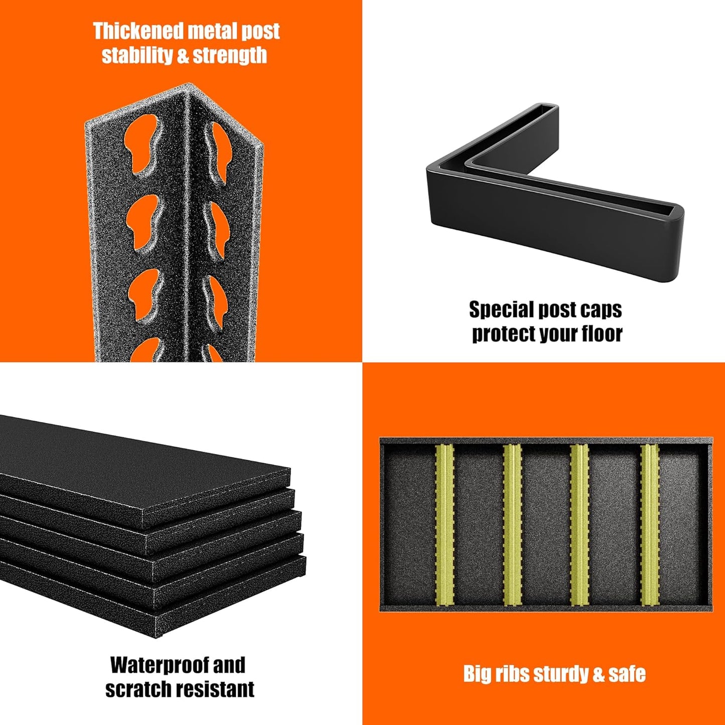 48" W Garage Shelving Heavy Duty，3000LBS Loads Adjustable Garage Storage Shelves, 5-Tier Metal Shelving Units and Storage Racks Heavy Duty, 48”W x 24”D x 78”H，Silver