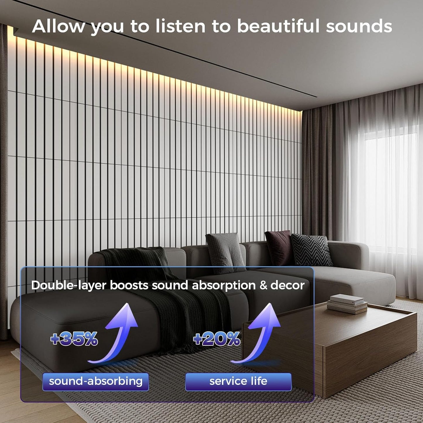 6 Pack 2-Layer Fold Soundproof Wall Panels, 24 x 12 x 0.43 in Large Sound Proof Foam Panels for Walls, 0.9lb/ft³ High Density, 3D Acoustic Panels,Artistic Noise Dampening Panels White&Black