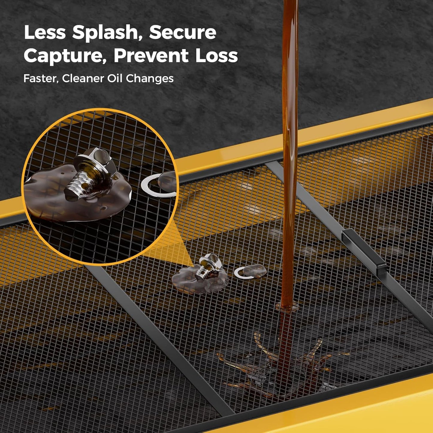 25 Gal Electric Oil Drain Pan, 110V High-Flow Pump, 9.8 FT Hose, 200 W Motor, 2 Locking Swivel Casters and 2 Directional Wheels Stable, Folding Handle, Heavy-Duty for Trucks, RVs, SUVs, Yellow