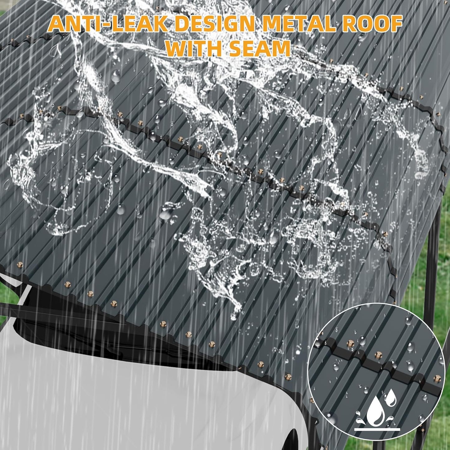 12' x 24' Heavy Duty Metal Carport with Galvanized Steel Roof, Metal Roof Carport with Enhanced Base, Tall Metal Carport Kits Garage for Tractors, Pickup, Boat, Car