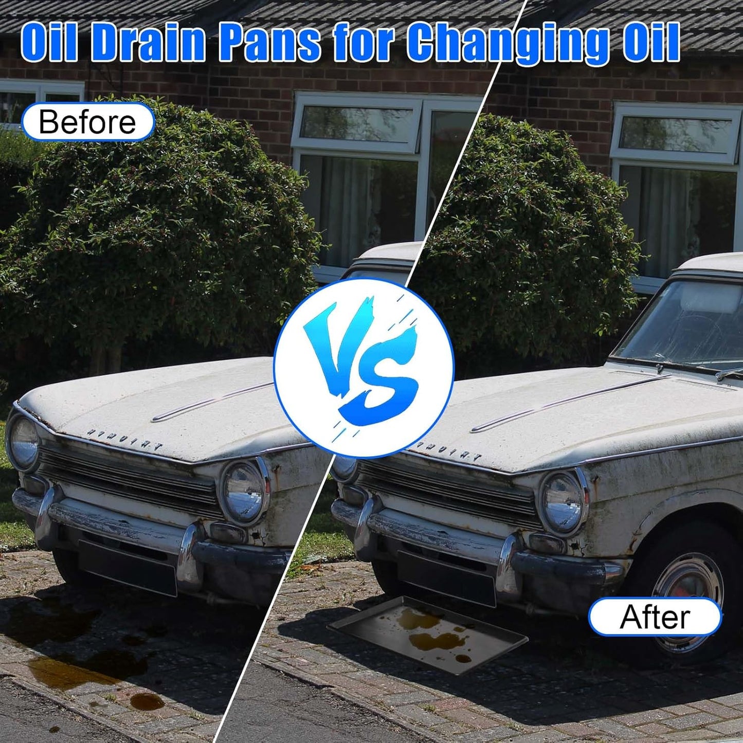 3 Pack Extra Large Oil Drip Pan, 35.4 x 24 x 1.6 in Oil Change Drain Pan, Plastic Oil Drip Tray for Under Car, Oil Catch Pan Tray for Garage, Fridges, Washing Machines, Cat Litter Box Bottom