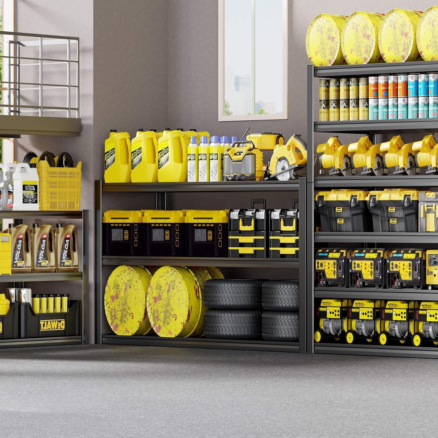 65" W Garage Shelving Heavy Duty, 6 Tier Garage Shelves, Adjustable Storage Shelving Unit, Commercial Metal Shelf for Warehouse, Pantry, School, Shop, 3 Pack