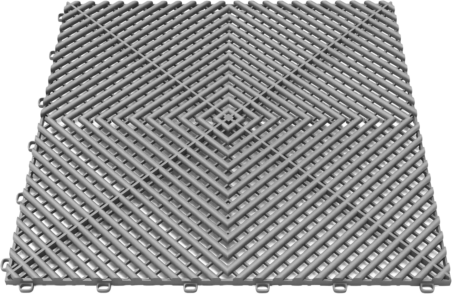 25PCS|15.7"x15.7" Garage Flooring Tiles, Non-Slip Interlocking Plastic Garage Floor Mat, Garage Organization & Garage Storage, Vented Pattern (Grey)