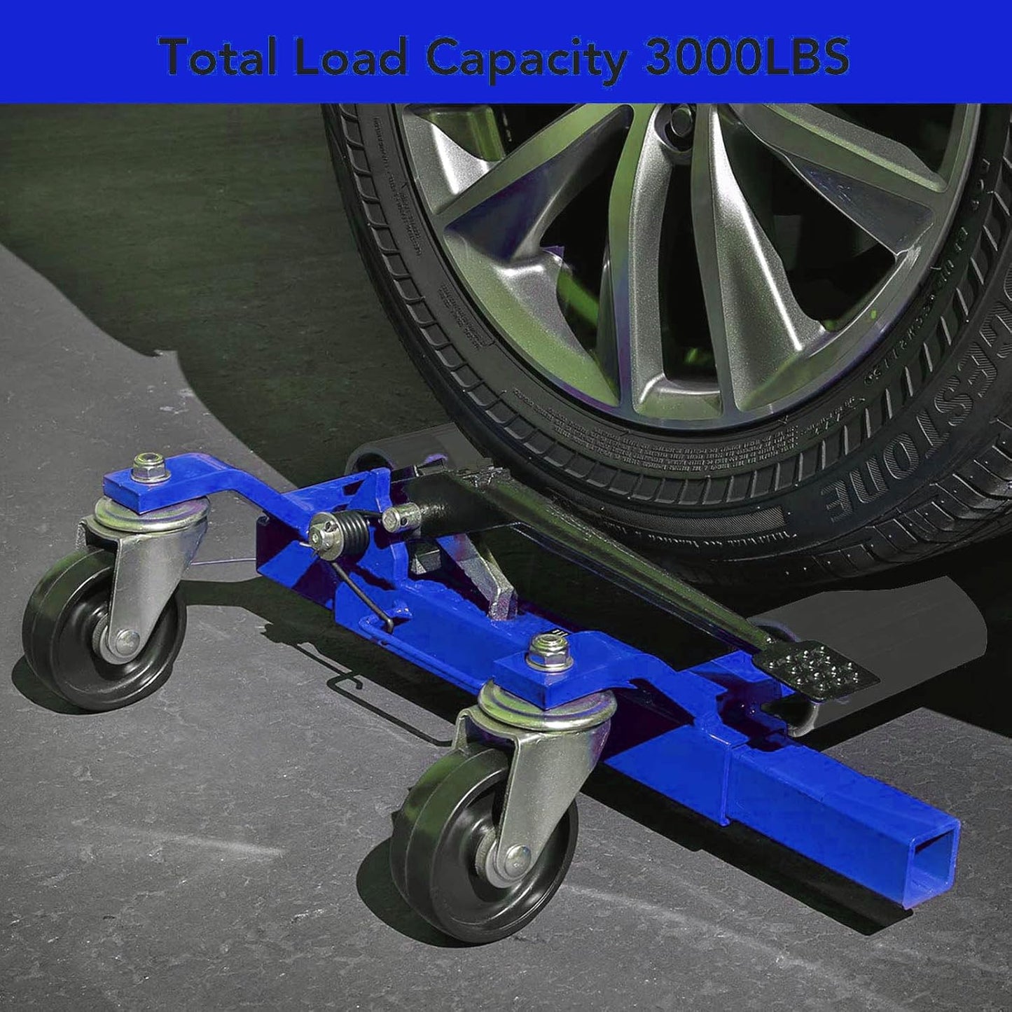 2 Pcs Car Wheel Dolly with Hydraulic Tire Jack, 1500LBS Capacity Trailer Dolly for Vehicle Positioning for Truck Rv Trailer, Blue