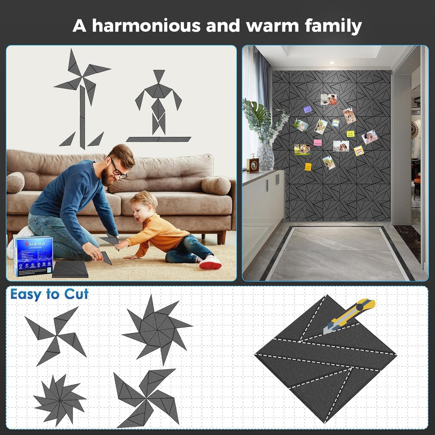 8 Pack Self-Adhesive Soundproof Wall Panels, 12 x 12 x 0.47 In Sound Proof Foam Panels for Walls, 1.2lb/ft³ High Density, Thicker 0.47in, Acoustic Panels, Noise Dampening Panels Studio Gray