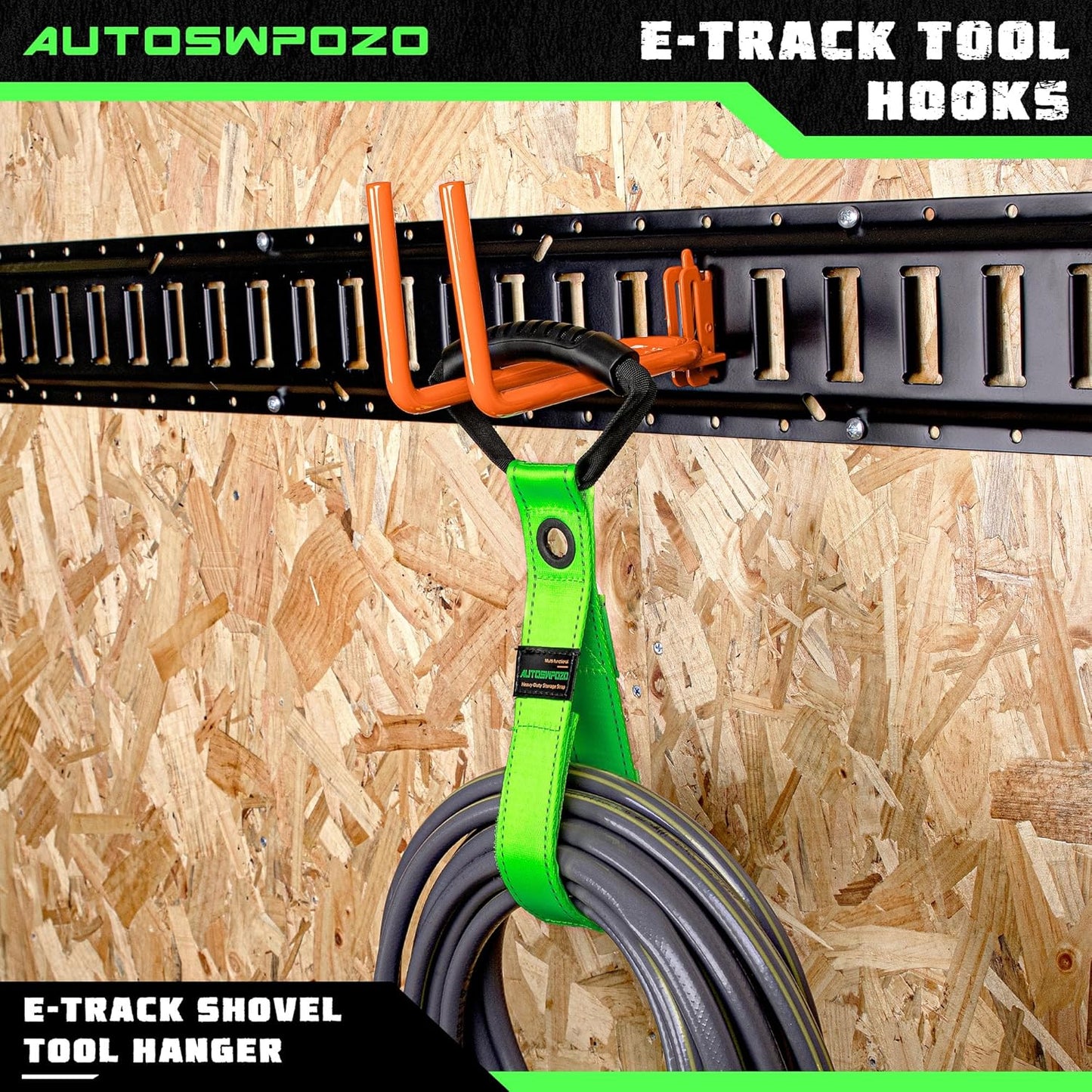 4-Pack E-Track Heavy Duty Shovel/Tool Hanger, E Track Hooks for Tools, Rakes, Spades in Trailers, Trucks, Workshop and Warehouse with E-Tracks, E Track Accessories Tool Holder (Orange)