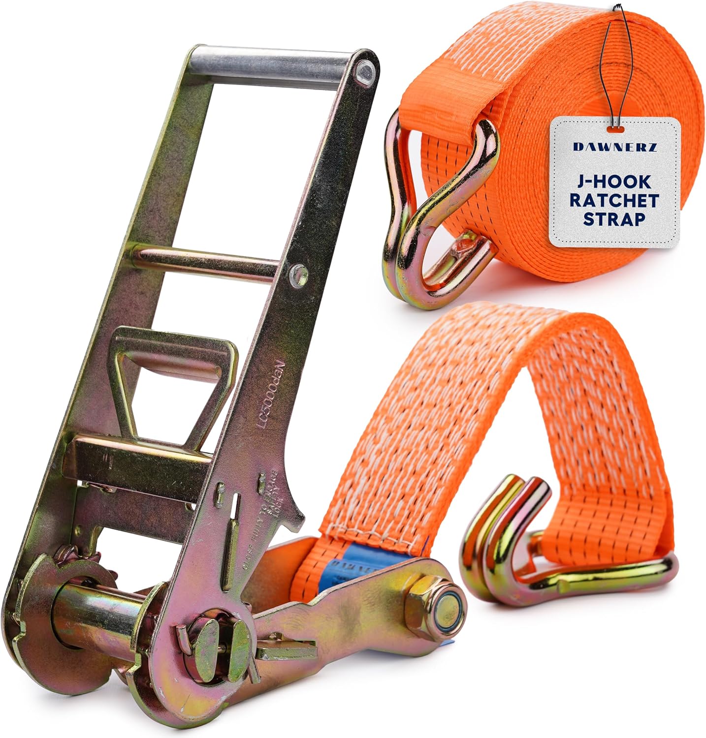 3 inch Ratchet Straps 40 ft Double Wire J Hook Tie Down - Heavy Duty Ratchet Straps 16500 Lb Breaking Strength - Trailer and Truck Tie Down