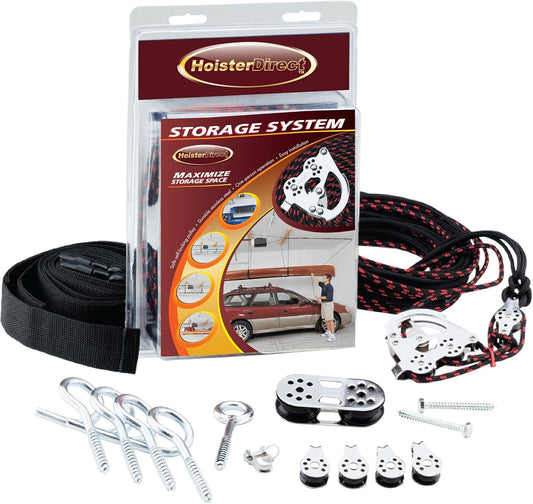 7806 - Overhead Storage Hoist for Jeep Top Removal, Truck Caps, Bikes, SUP, Dinghies, Canoes, Kayaks, Surfboards and More. Mount in Your Garage, Shop, Anywhere with a Ceiling.